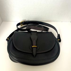 Vintage Dooney and Bourke Alto Saddle Bag Black